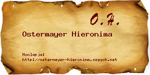 Ostermayer Hieronima névjegykártya